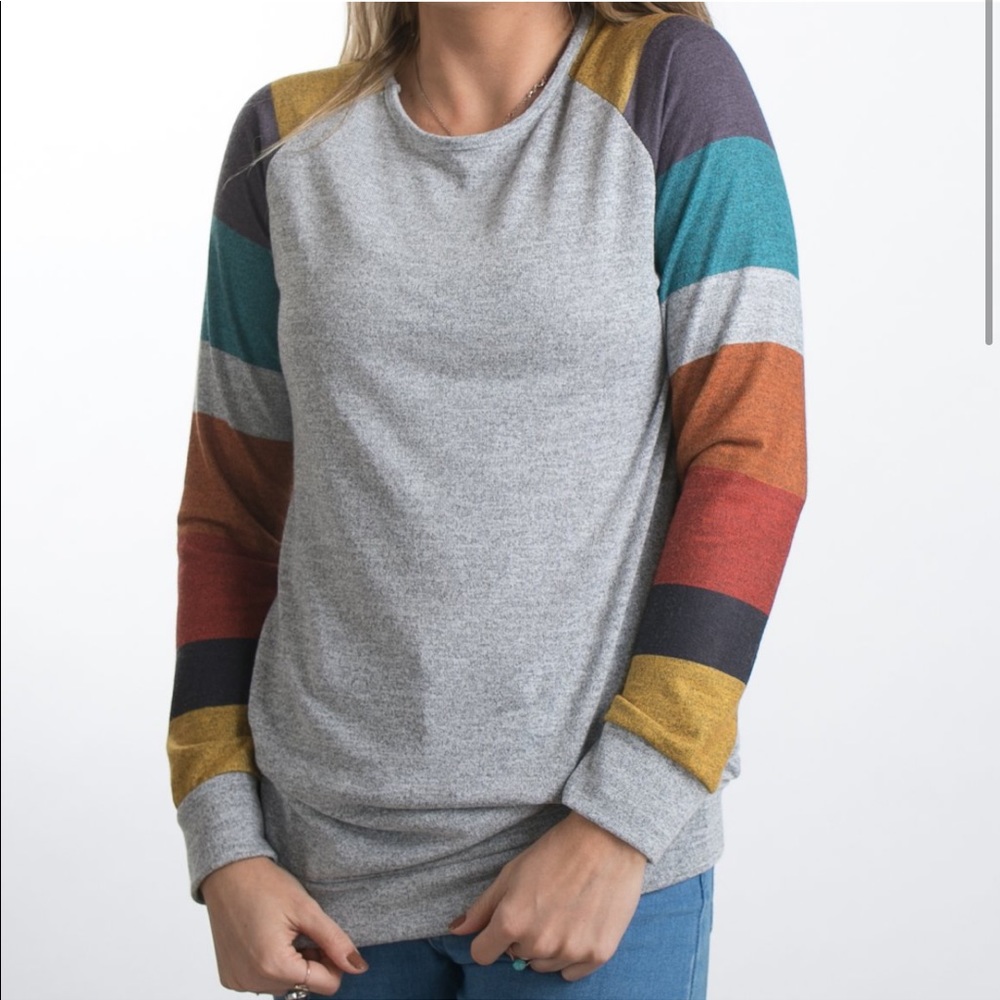 Striped sleeve tunic
